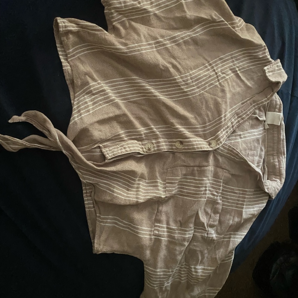 Striped Tan Blouse